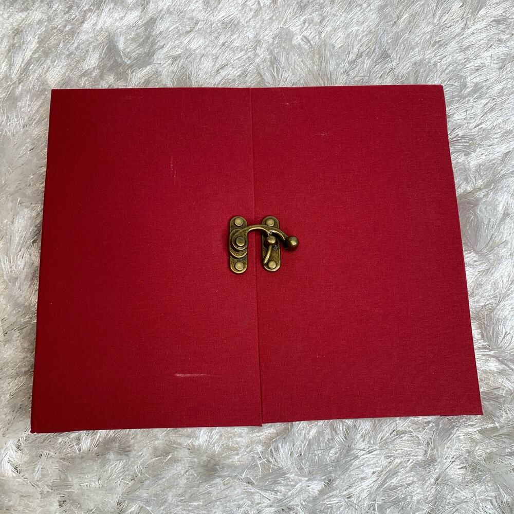 Red Fabric Covered Studio K Post Bound Scrapbook NWOT 8 x 8"